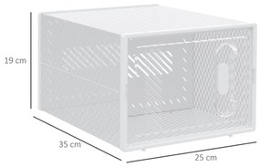 HOMCOM Set de 8 cutii cuburi de depozitare pentru pantofi modulare cu uși transparente - 25 x 35 x 19 cm | Aosom Romania