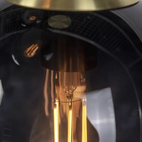 Lampă suspendată inteligentă din alamă cu sticlă neagră cu 3 lumini, inclusiv Wifi ST64 - Pallon