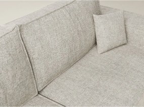 Colțar bej extensibil/cu spațiu de depozitare cu tapițerie din chenille (cu colț pe partea stângă/în formă de ”L”) Tonga – Maison de Rêve