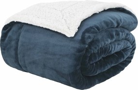 vidaXL Pătura de aruncat Albastru marin 220 x 240 cm Molton