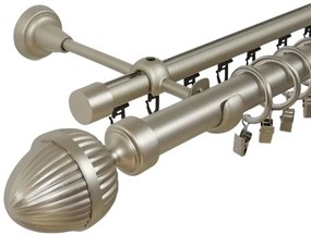 Galerie dubla odeon , teava neteda si profil,grosime 25 si 19mm, crom mat (Alege marime: 360 cm)