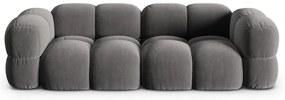 Canapea gri cu tapițerie din catifea 250 cm Loretto – Cosmopolitan Design