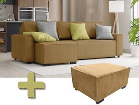 Coltar extensibil cu taburet SMART SET, mustar