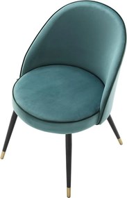 Set de 2 scaune elegante design LUX Cooper, catifea turcoaz 113123 HZ