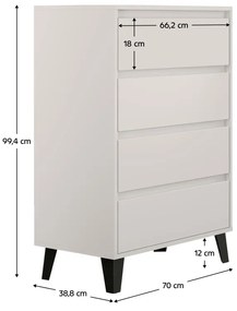Comodă BOGAN 4S70, albă