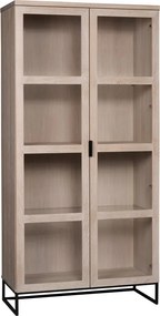 Vitrină în culoare naturală din lemn masiv de stejar 95x195 cm Everett - Rowico