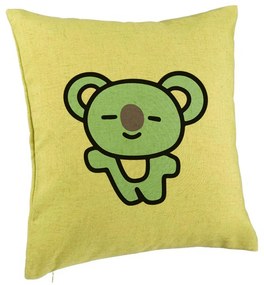 Perna Decorativa, Model Ursulet Koala, 40x40 cm, Verde, Husa Detasabila, Burduf