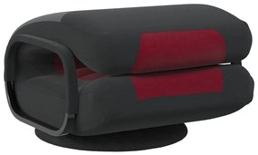 Scaun de podea pivotant, negru si rosu vin, material textil 1, black and wine red