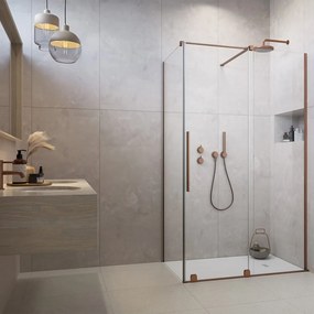 Cabina de dus dreptunghiulara usa culisanta Radaway Furo KDJ 120x80 profil cupru periat dreapta