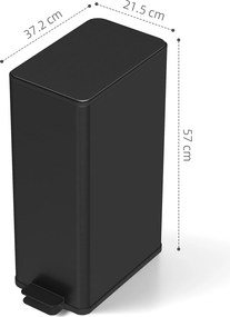 HOMCOM Coș de gunoi 20L, capac Soft-Close, compartiment pentru deodorant, rezistent la amprente, oțel inoxidabil, Negru | Aosom Romania