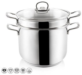 Oală inoxidabilă cu capac pentru paste Orion Anett, 6 l