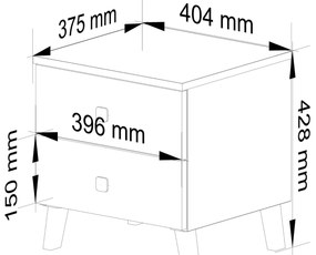 Noptieră Moteadas (alb + negru). 1117486