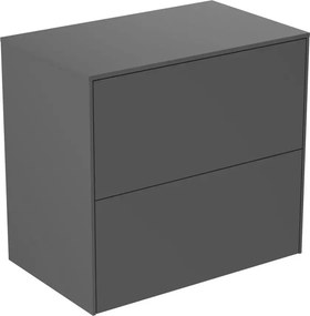 Dulap baza suspendat Ideal Standard Atelier Conca 2 sertare cu blat 60 cm antracit mat