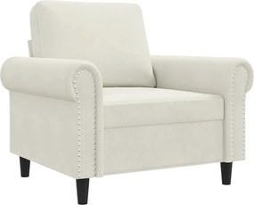 vidaXL Canapea de o persoană, crem, 60 cm, catifea