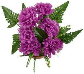 Decorație de Ziua Morților Crizanteme violete înghiveci, 23 x 22 cm