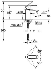 GROHE 3246820E - Bateriе pentru lavoar EUROSTYLE COSMOPOLITAN, mărimea S, crom