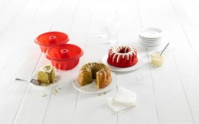 Set 2 forme de copt chec Lekue 1010162, Ø15 cm, 700 ml, -60°C/+220°C, Silicon platinat, Rosu