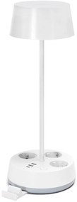 Aigostar - Lampă de birou LED dimmabilă cu prize și port USB LED/4,6W/230V alb
