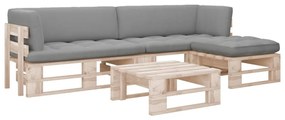 3066819 vidaXL Set mobilier paleți cu perne, 4 piese, lemn de pin tratat