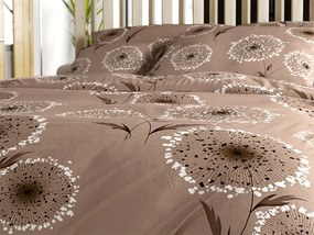 Set lenjerie cocolino PAMPELINO maro deschis + cearsaf Cocolino microplus cu elastic SOFT 90x200 cm alb, pat single