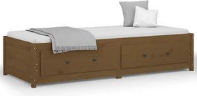 vidaXL Pat de zi, maro miere, 90x200 cm, lemn masiv de pin