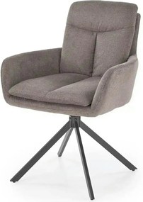 Scaun tapitat stofa clasica K536, gri/negru, 62x68x85 cm