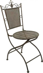 Scaun bistro, verde, din metal, aspect vintage