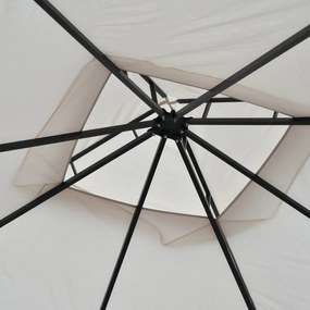 Outsunny Pavilion de Grădină cu Acoperiș Dublu din metal și Poliester,Bej, 3x3m