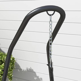 Outsunny Suport pentru fotoliu suspendat Cadru pentru fotoliu suspendat Suport pentru fotoliu suspendat, 133 cm x 116 cm x 195/230 cm, Negru | Aosom Romania
