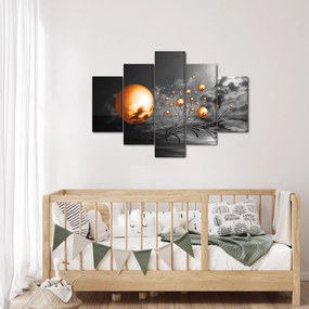Tabloul bilelor portocalii abstarcte (150x105 cm)