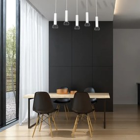 Lustră pe cablu DANTE 5xGU10/25W/230V albă/crom lucios