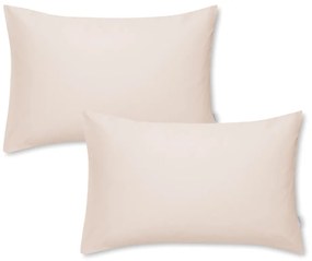 Set 2 fețe de pernă din bumbac satinat Bianca Standard, 50 x 75 cm, bej