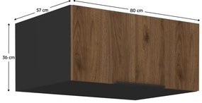 Dulap superior de bucătărie Monzesa 80 NAGU 36 1F (nuc okapi + negru) . 1096946