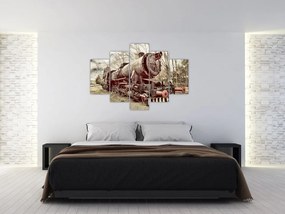 Tablou cu locomotivă istorică (150x105 cm)
