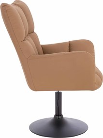 HR650N Scaun Caramel Piele Ecologica Premium Soft cu Bază Neagră