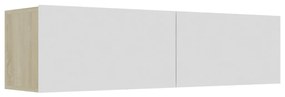 801495 vidaXL Comodă TV, alb și stejar Sonoma, 120 x 30 x 30 cm, PAL
