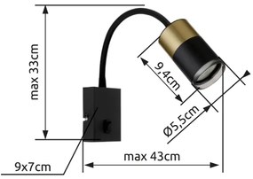 Spot de perete Globo 57850W BRISBON 1xGU10/25W/230V