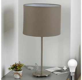 Lampă LED de masă Eglo TUNJA 1xE27/60W/230V 38,5 cm crom mat/taupe