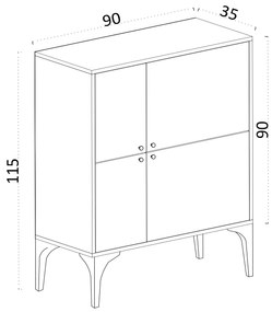 Dulap Capri (Stejar safir). 1072896