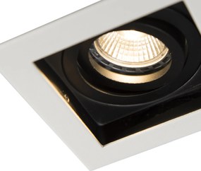 Set de 6 spoturi încastrate moderne albe cu negru reglabil - Carree