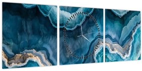 Tablou - Detaliu de acvamarin (cu ceas) (90x30 cm)