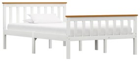 283246 vidaXL Cadru de pat, alb, 120 x 200 cm, lemn masiv de pin