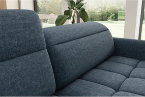 Colțar albastru extensibil/cu spațiu de depozitare cu tapițerie din catifea (cu colț pe partea stângă/în formă de ”L”) Barea – ELTAP