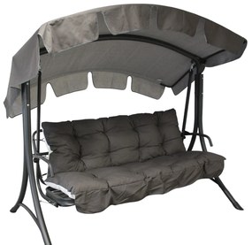 Balansoar de gradina cu functie pat, Diego, 208x126x173 cm, Structura otel, acoperis si perne incluse
