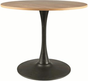 Masa AMADEO II, stejar/negru mat, 90x76 cm