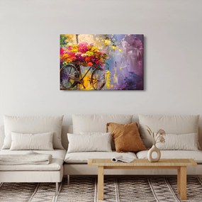 Tablou - Roată cu flori (90x60 cm)