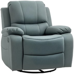 HOMCOM Relaxsessel cu înclinare până la 135°, rotire la 360 de grade, 93 cm x 100 cm x 98 cm, cadru din oțel, Verde | Aosom Romania