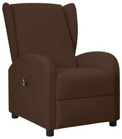 3098951 vidaXL Fotoliu electric rabatabil spătar aripi, maro, piele ecologică