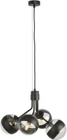 Emibig Nova Stripe lampă suspendată 4x40 W negru-transparent 1139/4