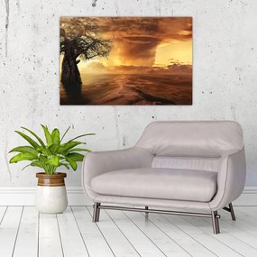 Tablou cu norii portocalii (90x60 cm)